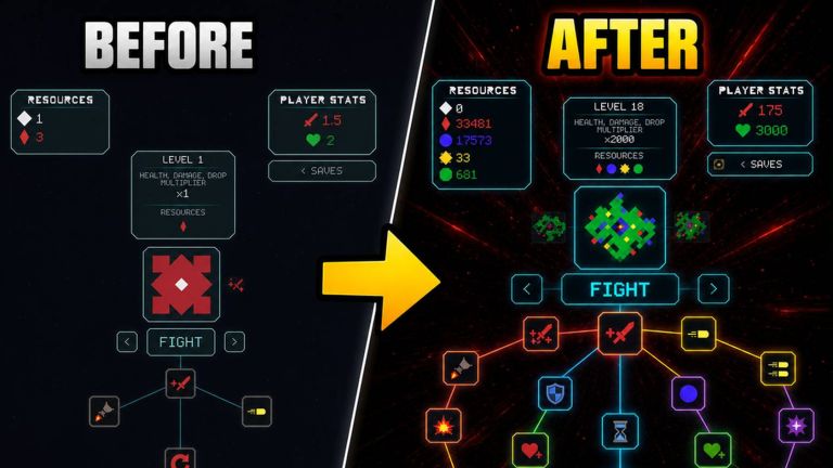 Nebulous combat screenshot featuring a colorful block formation